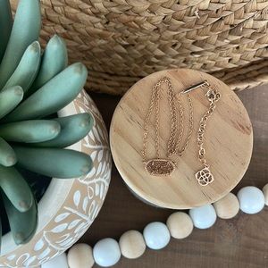 Elisa Rose Gold Pennant Necklace